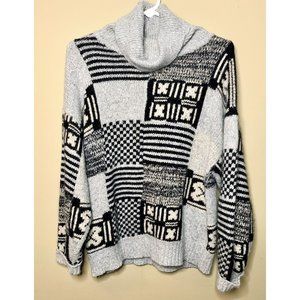 Vintage Turtleneck Sweater Silk Lambswool Rabbit Hair Nylon Women’s Med Gray